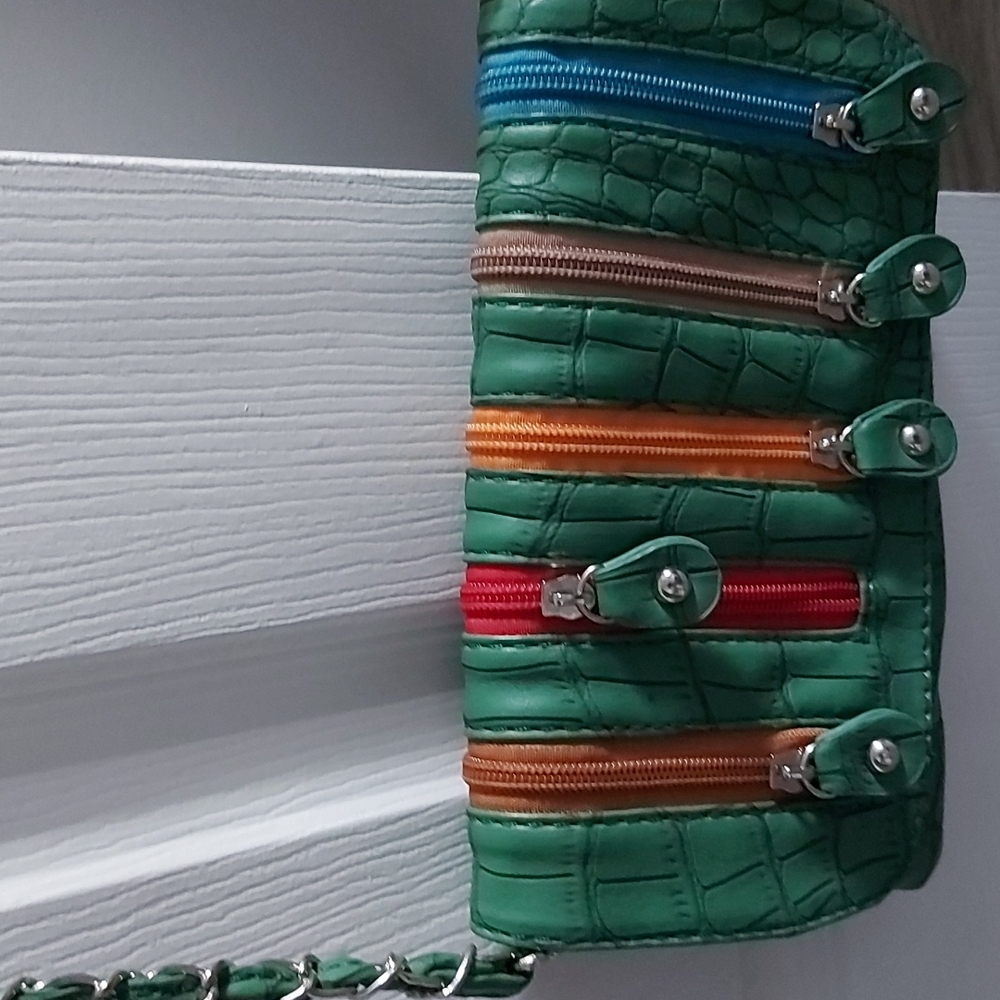 Akua style crossbody purse with multicolored zippers - Picture 2 of 5
